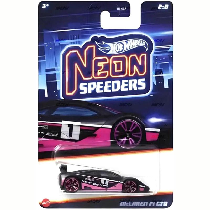 Hot Wheels - Set 8 Miniaturas - Neon Speeders - HLH72-945C